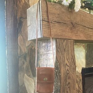 VINTAGE COACH Brown Leather Crossbody Bag
